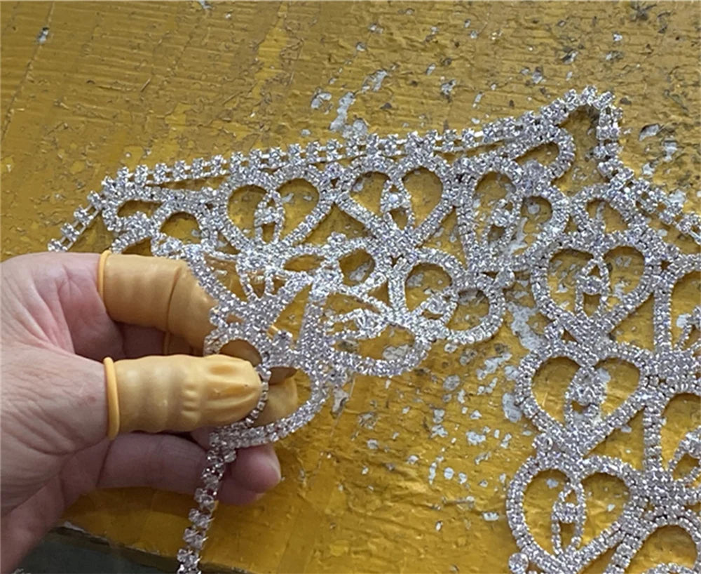 Divine Feminine Arabian Jewellery Full Rhinestone Tassel Mask Chain.