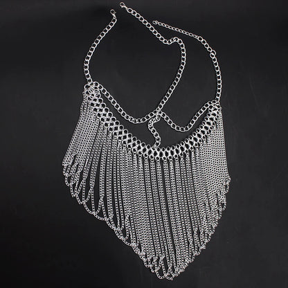 Divine Feminine Arabian Jewellery Full Rhinestone Tassel Mask Chain.