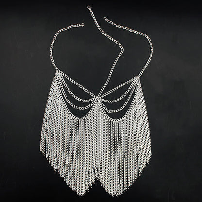 Divine Feminine Arabian Jewellery Full Rhinestone Tassel Mask Chain.